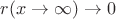 $r(x\to\infty) \to 0$