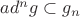 $ad^ng\subset g_n$