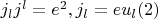 $j_l j^l=e^2,j_l=e u_l\eqno(2)$