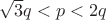 $\sqrt{3}{q}<p<2q$