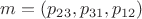 $m=(p_{23},p_{31},p_{12})$