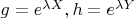 $g=e^{\lambda X}, h=e^{\lambda Y}$
