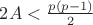 $2A<\frac{p(p-1)}{2}$