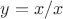 $y=x/x$
