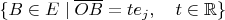 $\{B\in E\mid \overline{OB}=te_j,\quad t\in\mathbb{R}\}$