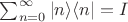 $ \sum_{n=0}^{\infty}|n \rangle \langle n|=I$