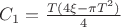 $C_1 = \frac{T(4\xi-\pi T^2)}{4}$