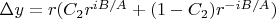 $\Delta y=r(C_2r^{iB/A}+(1-C_2)r^{-iB/A})$