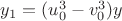$y_1=(u_0^3-v_0^3)y$