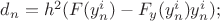 $d_n=h^2(F(y^i_n)-F_y(y^i_n)y^{i}_n);$