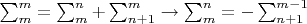 $\sum_{m}^{m}=\sum_{m}^{n}+\sum_{n+1}^{m} \rightarrow \sum_{m}^{n}= -\sum_{n+1}^{m-1}$