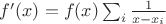 $f'(x)=f(x)\sum_i \frac{1}{x-x_i}$