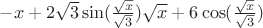 $-x + 2\sqrt{3}\sin(\frac{\sqrt{x}}{\sqrt{3}})\sqrt{x} + 6\cos(\frac{\sqrt{x}}{\sqrt{3}})$