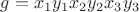 $g=x_1y_1x_2y_2x_3y_3$
