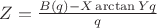 $Z=\frac{B(q)-X\arctan Yq}{q}$