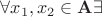 $\forall x_1, x_2 \in \mathbf{A} \exists $ $\forall x_1, x_2 \in \mathbf{A} \exists $