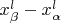 $x^l_{\beta}-x^l_{\alpha}$