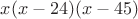 $x(x - 24)(x - 45)$