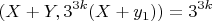 $$(X+Y,3^{3k}(X+y_1))=3^{3k}$$
