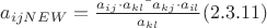 $a_{ij NEW} = \frac{a_{ij} \cdot a_{kl РАЗР} &mdash; a_{kj} \cdot a_{il}}{a_{РАЗР kl}} \enqo(2.3.11)$