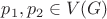 $p_1,p_2\in V(G)$