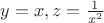 $y=x, z=\frac{1}{x^2}$