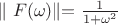 $\parallel F(\omega)   $\parallel  =\frac{1}{1+\omega^2}