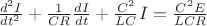 $ \frac{d^2I}{dt^2} + \frac{1}{CR}\frac{dI}{dt} + \frac{C^2}{LC}I = \frac{C^2E}{LCR} $