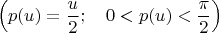 $$\Big(p(u) = \frac{u}{2}; \quad 0 < p(u) < \frac{\pi}{2} \Big)$$