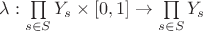 $\lambda:\prod\limits_{s\in S} Y_s\times [0,1]\to \prod\limits_{s\in S}Y_s$