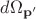 $d\Omega_{\mathbf{p}'}$
