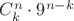 $C^n_k\cdot 9^{n-k}$