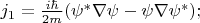 $ j_1=\frac {i \hbar} {2m} (\psi^* \nabla \psi -\psi \nabla \psi^*);$