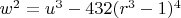 $w^2=u^3-432(r^3-1)^4$
