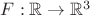 $F: \mathbb{R} \to \mathbb{R}^3$