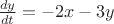 $\frac{dy}{dt} = -2x-3y$