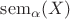 $\operatorname{sem}_\alpha(X)$