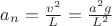 $a_n=\frac{v^2}{L}=\frac{a^2 g}{L^2}$