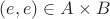 $(e,e) \in A \times B$