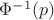 $\Phi^{-1}(p)$