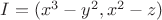 $I=(x^3-y^2,x^2-z)$