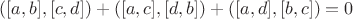 $([a,b],[c,d])+([a,c],[d,b])+([a,d],[b,c]) =0$