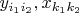 $y_{i_1i_2}, x_{k_1k_2}$