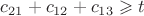$c_{21}+c_{12}+c_{13} \geqslant t$