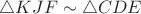 $\triangle{KJF}\sim\triangle{CDE}$