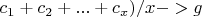 $c_1+c_2+...+c_x)/x -> g$