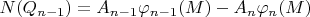 $N(Q_{n-1})=A_{n-1}\varphi_{n-1}(M)-A_n\varphi_n(M)$