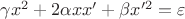 $\gamma x^2 +2 \alpha x x' + \beta x'^2 = \varepsilon$