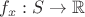 $f_x:S\to\mathbb{R}$