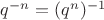 $q^{-n}=(q^n)^{-1}$